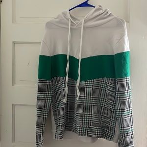 green and white sweater